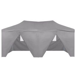 Berkfield Home Professional Folding Party Tent with 4 Sidewalls 3x6 m Steel Anthracite in Black - thumbnail 3