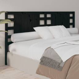 Berkfield Home Headboard Black 146x4x100 cm Solid Wood Pine - Size: 146 x 4 x 100 cm - thumbnail 4
