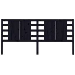 Berkfield Home Headboard Black 146x4x100 cm Solid Wood Pine - Size: 146 x 4 x 100 cm - thumbnail 3