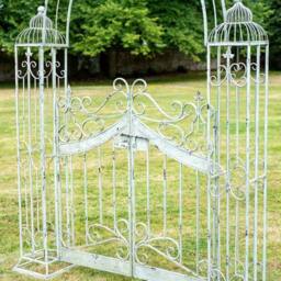 Ascalon Design Ltd Vintage Arch with Gates - L185 x W38 x H249 cm - Antique Green - thumbnail 2