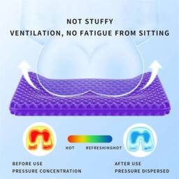 Nordara Orthopaedic Gel Seat Cushion Extra thicken in Purple - Size: 60 cm x 60 cm - thumbnail 4