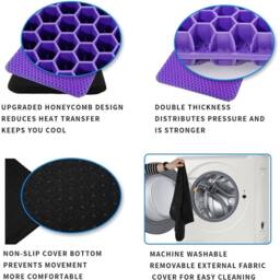 Nordara Orthopaedic Gel Seat Cushion Extra thicken in Purple - Size: 60 cm x 60 cm - thumbnail 6
