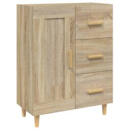 Berkfield Home Sideboard Sonoma Oak 69.5x34x90 cm Engineered Wood in Light Tan - thumbnail 3