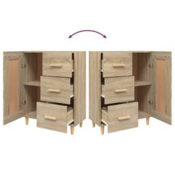 Berkfield Home Sideboard Sonoma Oak 69.5x34x90 cm Engineered Wood in Light Tan - thumbnail 9