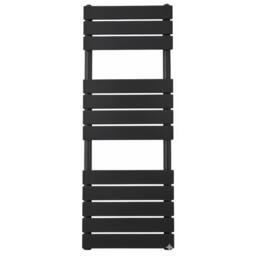 Bathroom Kingdom Queenstown Black Designer Flat Panel Heated Towel Rail 1200x450mm