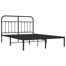 Berkfield Home Metal Bed Frame with Headboard Black 140x200 cm - thumbnail 5