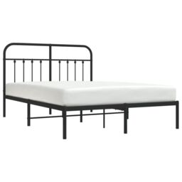Berkfield Home Metal Bed Frame with Headboard Black 140x200 cm - thumbnail 3