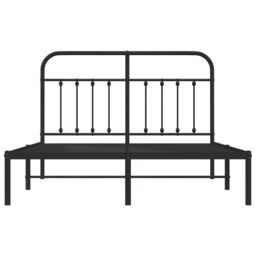 Berkfield Home Metal Bed Frame with Headboard Black 140x200 cm - thumbnail 6