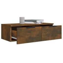 Berkfield Home Wall Cabinets 2 pcs Smoked Oak 68x30x20 cm Engineered Wood in Brown - Size: 68 x 30 x 20 cm - thumbnail 5