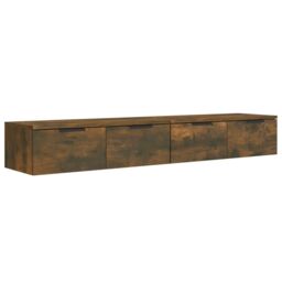 Berkfield Home Wall Cabinets 2 pcs Smoked Oak 68x30x20 cm Engineered Wood in Brown - Size: 68 x 30 x 20 cm - thumbnail 2