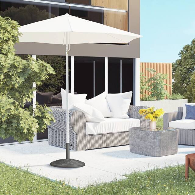 OUTSUNNY 19KG Garden Parasol Base Stand Metal Patio Sun Umbrella Holder Resin in Bronze - image 1