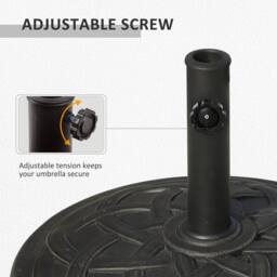 OUTSUNNY 19KG Garden Parasol Base Stand Metal Patio Sun Umbrella Holder Resin in Bronze - thumbnail 6