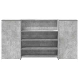Berkfield Home Reception Desk Concrete Grey 200x50x103.5 cm Engineered Wood - thumbnail 5