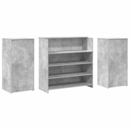 Berkfield Home Reception Desk Concrete Grey 200x50x103.5 cm Engineered Wood - thumbnail 7