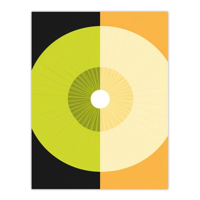 "Artery8 Wall Art Print Abstract Kiwi & Orange Kitchen Artwork Black Green Orange Painting Poster - Size: W12"" x H16""" - image 1
