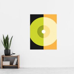 "Artery8 Wall Art Print Abstract Kiwi & Orange Kitchen Artwork Black Green Orange Painting Poster - Size: W12"" x H16""" - thumbnail 4