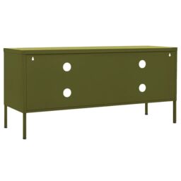 Berkfield Home TV Cabinet Olive Green 105x35x50 cm Steel - Size: 105 x 35 x 50 cm - thumbnail 5