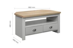 Birlea Corner TV Unit Cream Highgate Entertainment & Oak Farmhouse Shabby Chic in Grey - thumbnail 6