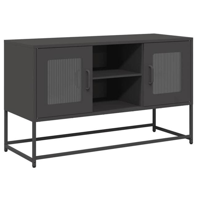 Berkfield Home TV Cabinet Black 100.5x39x60.5 cm Steel - image 1