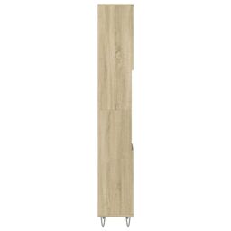 Berkfield Home Bathroom Cabinet Sonoma Oak 30x30x190cm Engineered Wood in Brown - Size: 30 x 30 x 190 cm - thumbnail 5
