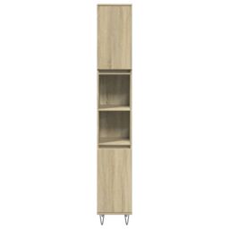 Berkfield Home Bathroom Cabinet Sonoma Oak 30x30x190cm Engineered Wood in Brown - Size: 30 x 30 x 190 cm - thumbnail 4