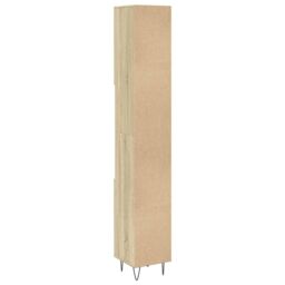 Berkfield Home Bathroom Cabinet Sonoma Oak 30x30x190cm Engineered Wood in Brown - Size: 30 x 30 x 190 cm - thumbnail 6