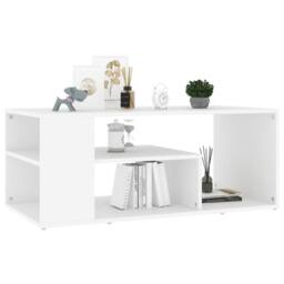 Berkfield Home Coffee Table White 100x50x40 cm Engineered Wood - Size: 100 x 50 x 40 cm - thumbnail 3