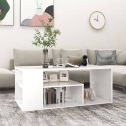 Berkfield Home Coffee Table White 100x50x40 cm Engineered Wood - Size: 100 x 50 x 40 cm - thumbnail 2
