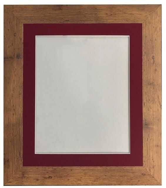 Frames & Mirrors 4U Metro Vintage Wood Frame with Red Mount A4 Image Size 9 x 6 in Walnut - image 1