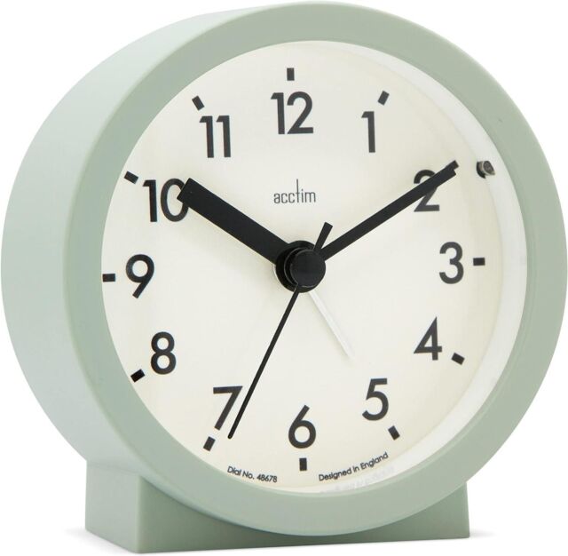 Acctim Gaby Small Analogue Contemporary Beside Alarm Clock in Green - image 1