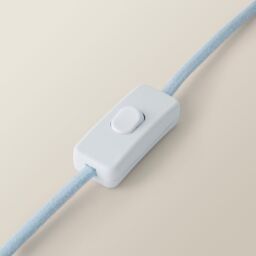 ValueLights Bobbins Powder Blue Table Lamp with Tapered Natural Linen Scallop Shade & Bulb in Pale Blue - thumbnail 5
