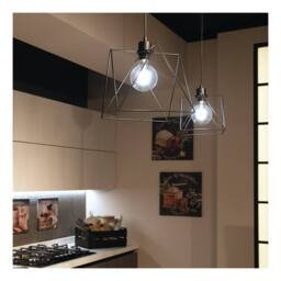 Netlighting SANTANA Wire Frame Pendant Ceiling Light Black 26x26x25cm - Size: 26 x 26 x 25 cm - thumbnail 2