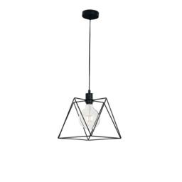 Netlighting SANTANA Wire Frame Pendant Ceiling Light Black 26x26x25cm - Size: 26 x 26 x 25 cm - thumbnail 1