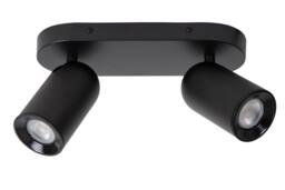 Lucide 'PUNCH' Dimmable Tiltable Adjustable Twin Ceiling Spotlight 2xGU10 in Black - thumbnail 2