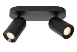 Lucide 'PUNCH' Dimmable Tiltable Adjustable Twin Ceiling Spotlight 2xGU10 in Black - thumbnail 1