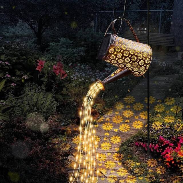 KORVIXA Warm light Solar Watering Can Lights Garden in Bronze - Size: 100 cm - image 1