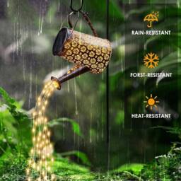 KORVIXA Warm light Solar Watering Can Lights Garden in Bronze - Size: 100 cm - thumbnail 4