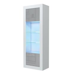 Creative Furniture Illume Display Cabinet 170cm - A Stylish & Modern Cabinet with Glass Shelves & LED Lights in Grey - thumbnail 6