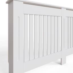 FWStyle Vertical Slat Large White Radiator Cover (H) 82.3 (W) 152cm (D) 19cm - thumbnail 4
