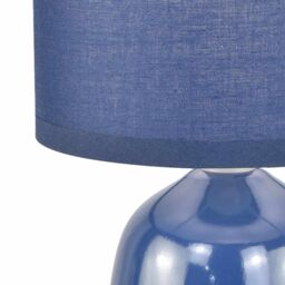 First Choice Lighting Cleo - Set of 2 Navy Blue Ceramic 26cm Lamps With Shades - thumbnail 3