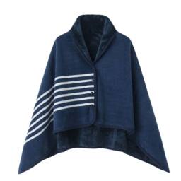 Lovii Fleece Wearable Blanket with Buttons in Dark Navy - thumbnail 1