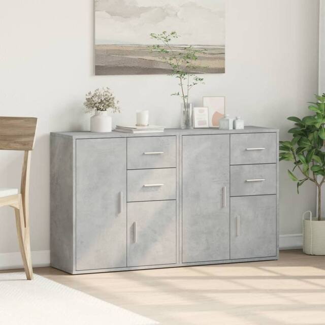 Berkfield Home Sideboards 2 pcs Concrete Grey 60x31x70 cm Engineered Wood - Size: 60 x 31 x 70 cm - image 1