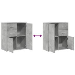 Berkfield Home Sideboards 2 pcs Concrete Grey 60x31x70 cm Engineered Wood - Size: 60 x 31 x 70 cm - thumbnail 8