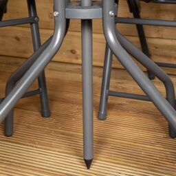 Samuel Alexander Outdoor 4 Seater Round Glass Top Table & Chairs Patio Set with Parasol in Grey - thumbnail 5