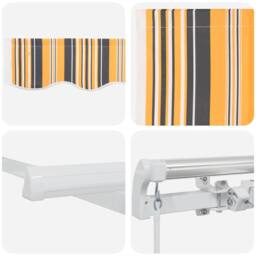 Berkfield Home Manual Retractable Awning Multicolour Stripe 500x300 cm - thumbnail 8