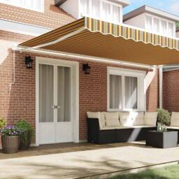 Berkfield Home Manual Retractable Awning Multicolour Stripe 500x300 cm - thumbnail 3