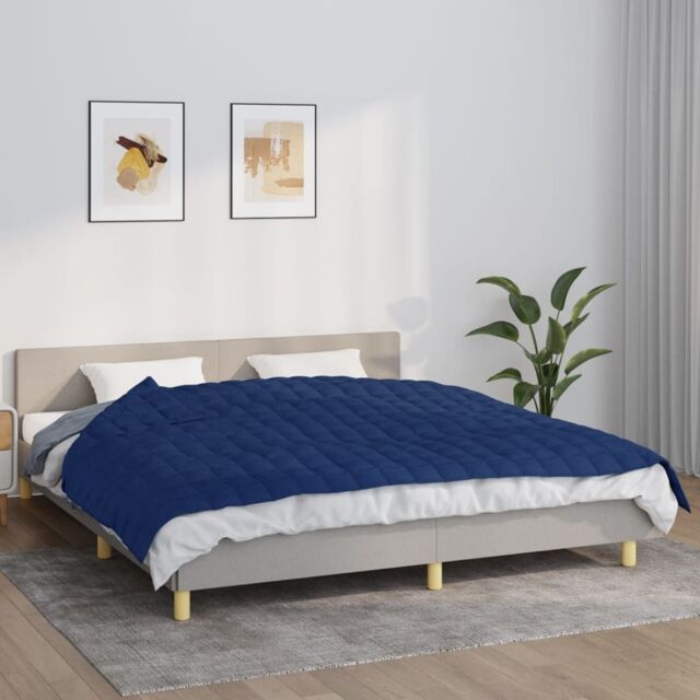 Berkfield Home Weighted Blanket Blue 155x220 cm 11 kg Fabric - image 1