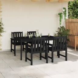 Berkfield Home Garden Dining Chairs 4 pcs Black 65, 5x55, 5x88 cm HDPE - thumbnail 3