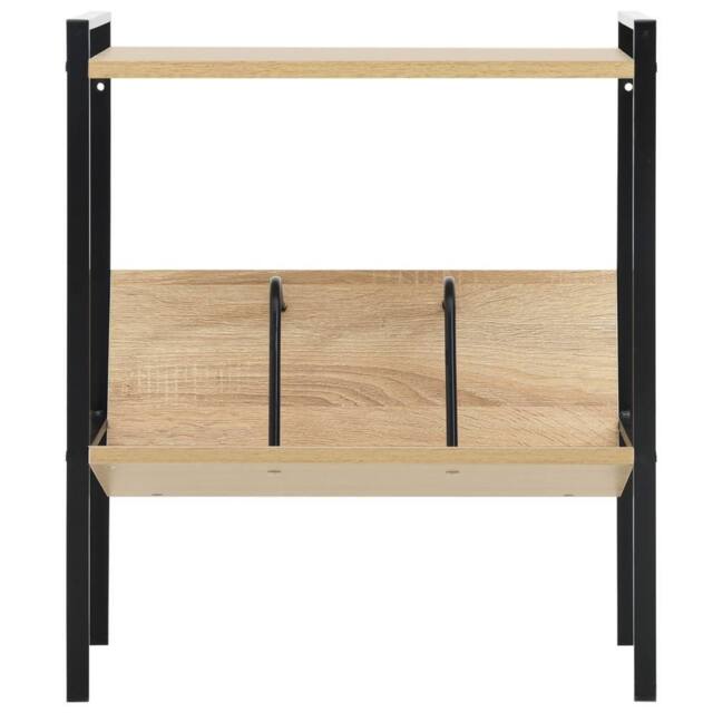 Berkfield Home Decorative 2-Layer Book Shelf Black & Oak 52x28x59 cm Engineere - Size: 52 x 28 x 59 cm - image 1