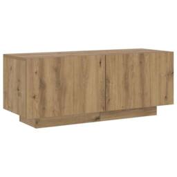 Berkfield Home TV Cabinet with LED Lights Artisan Oak 200x35x40 cm Engineered Wood in Brown - Size: 200 x 35 x 40 cm - thumbnail 9